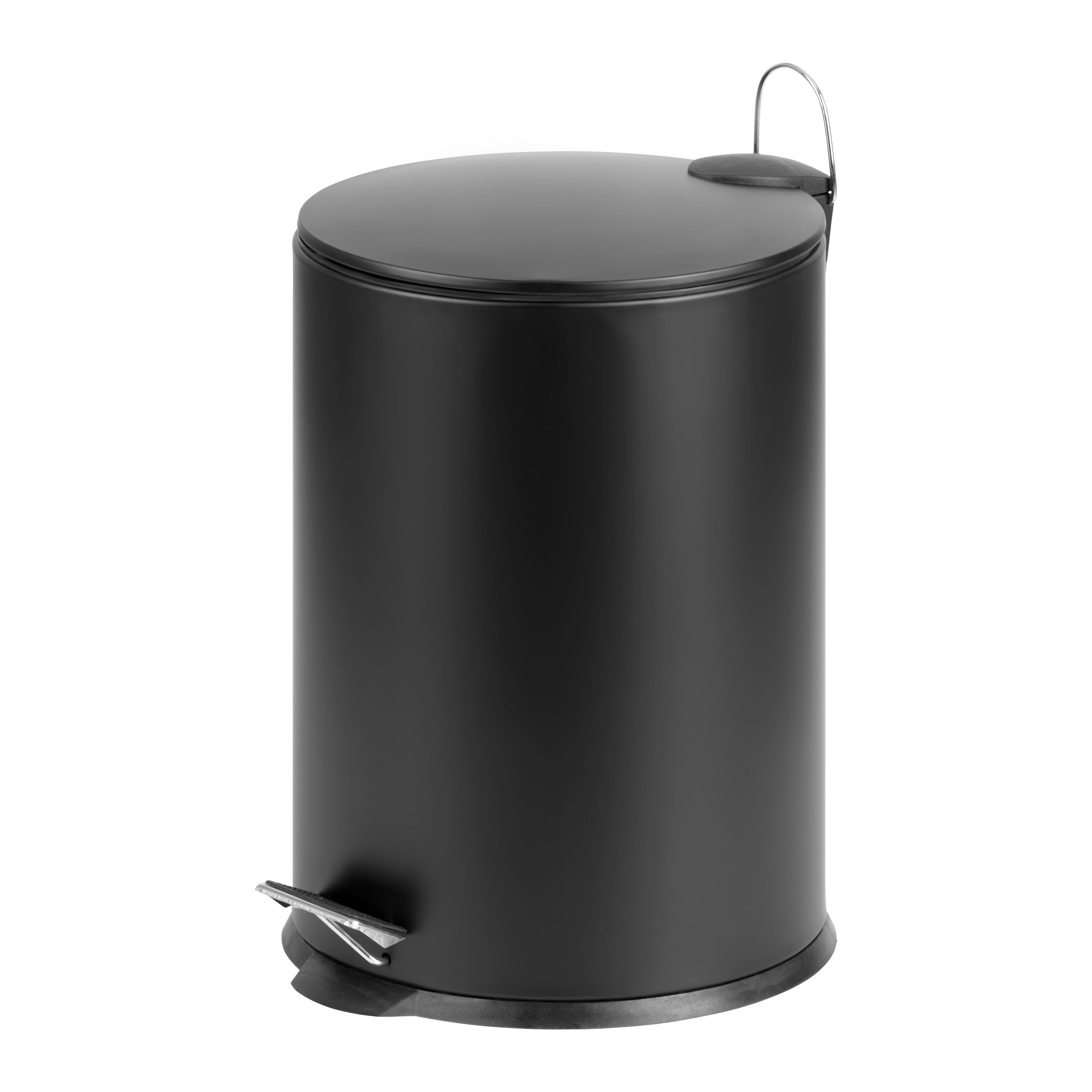 Koš s nášlapným pedálem černá 20L - černá, Moderní, kov/plast - Mömax