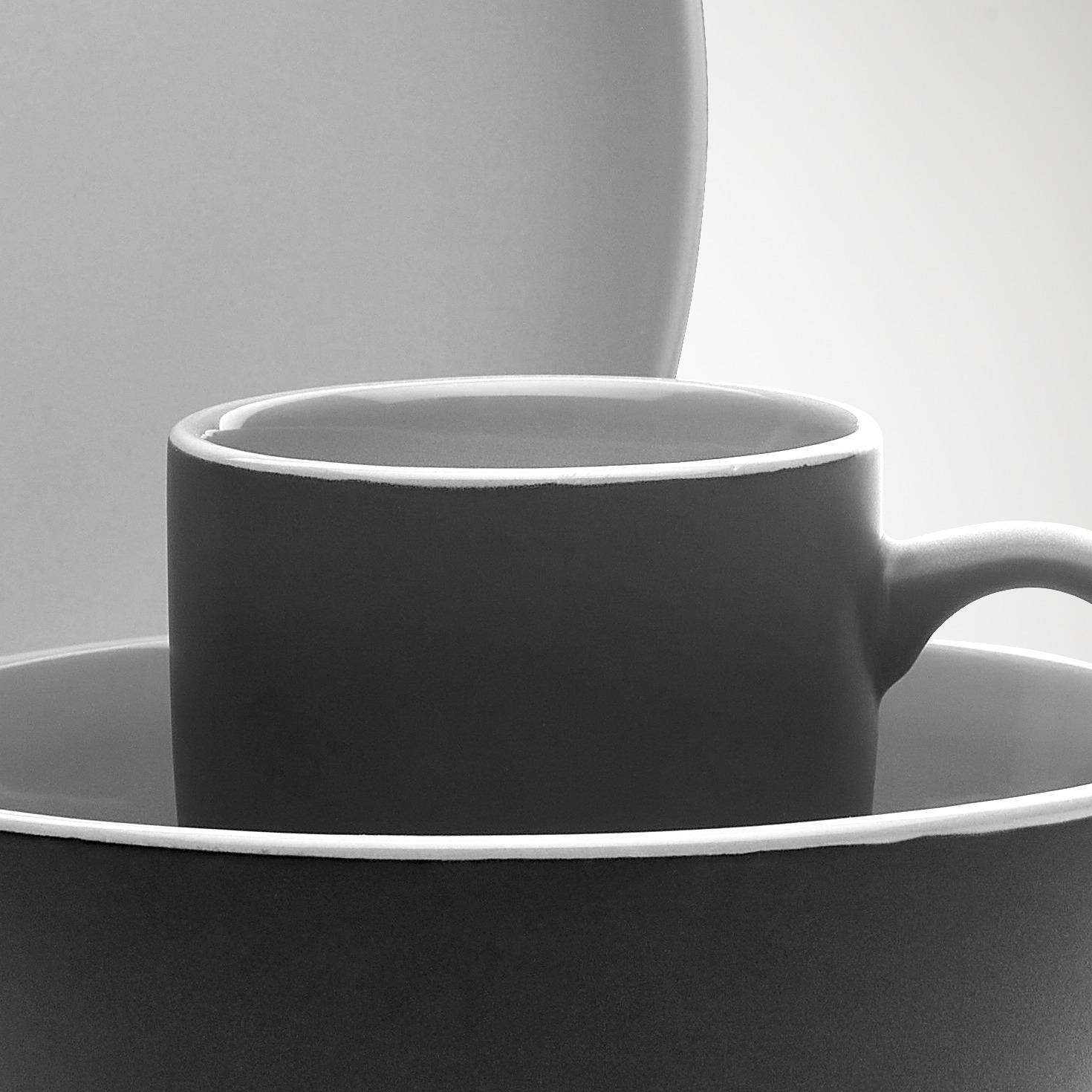 Kombinovaný Servis Micha, 16-Dielny - čierna/sivá, Moderný, keramika (27/30/29cm) - Premium Living