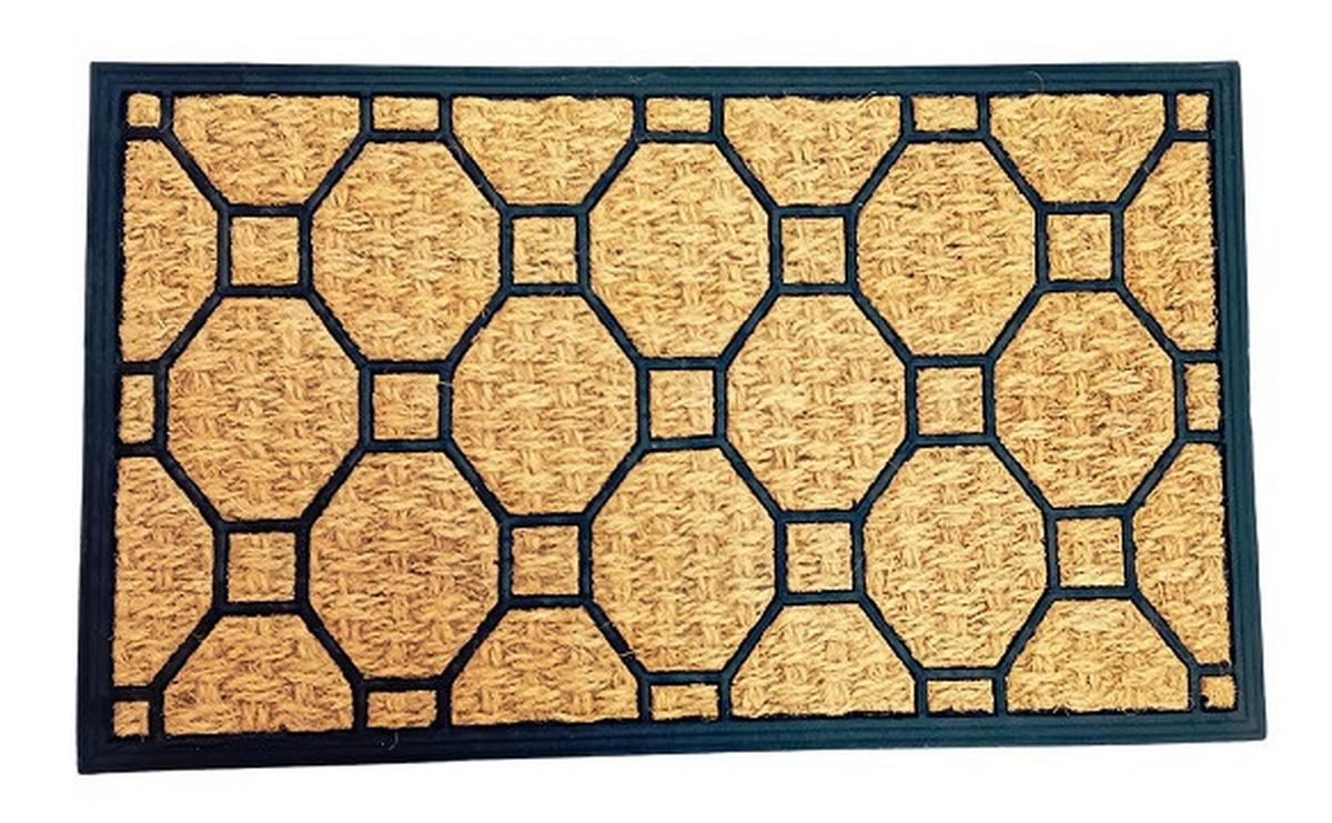 Lábtörlő Kb. 45/75cm - fekete/világosbarna, Basics, műanyag/természetes anyagok (45/75cm) - Best Price