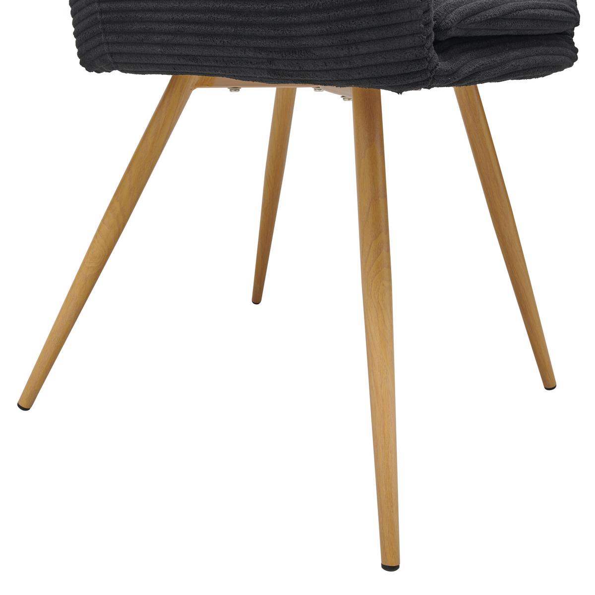 Armlehnstuhl-set Cardiff - Schwarz/Naturfarben, LIFESTYLE, Textil/Metall (57/83/62cm) - MID.YOU