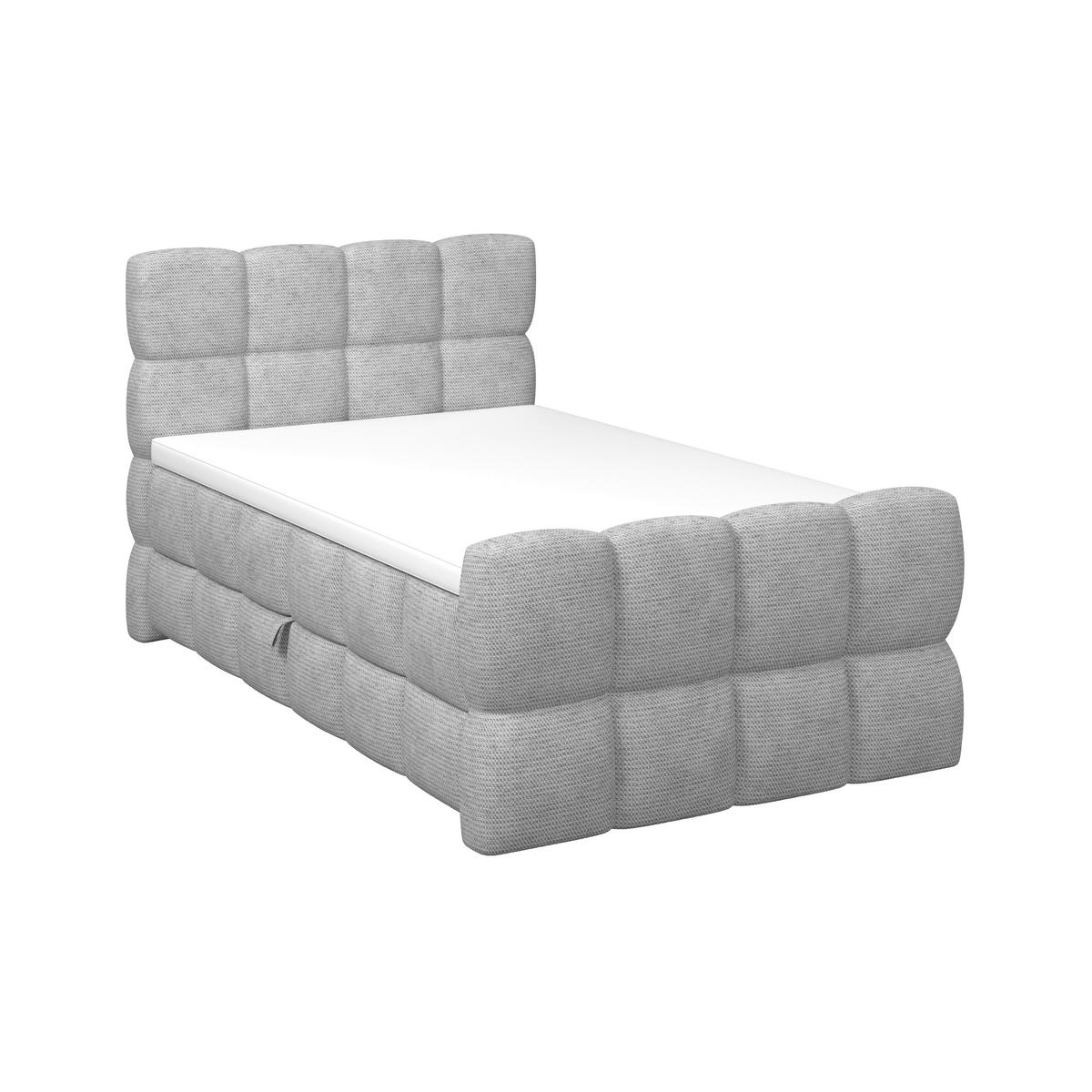 Boxspringbett Brisbane inkl. Bettkasten 120x200 - Hellgrau/Schwarz, Trend, Holz/Holzwerkstoff (120/200cm) - Sembella
