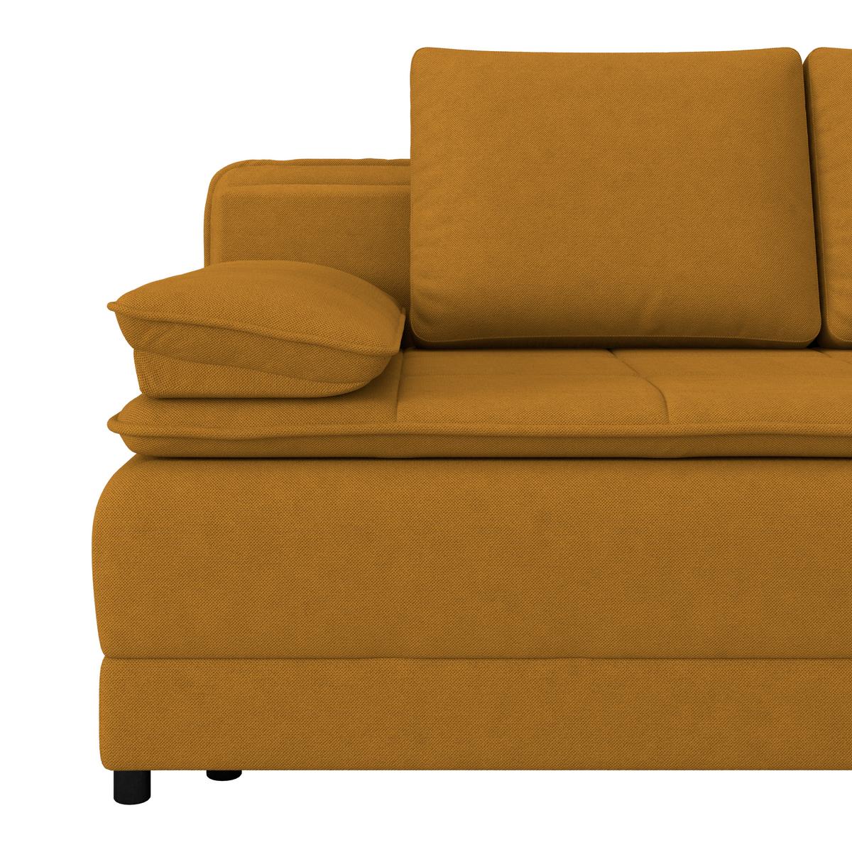 Pohovka s funkciou žltá farba - čierna/žltá, Modern, textil/plast (202/73-92/105cm) - Luca Bessoni