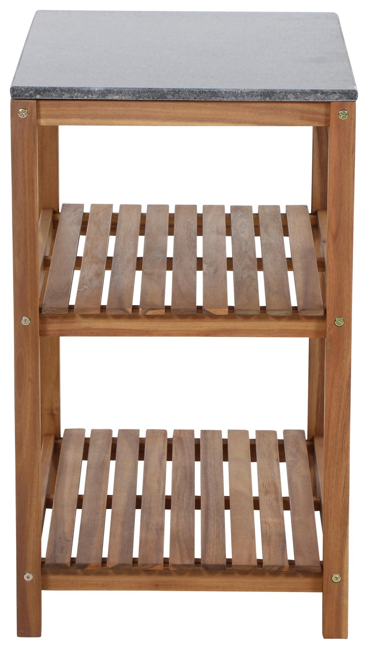 Outdoorküche L19598 - Schwarz/Akaziefarben, MODERN, Holz/Stein (75/87/52cm) - Siena Garden