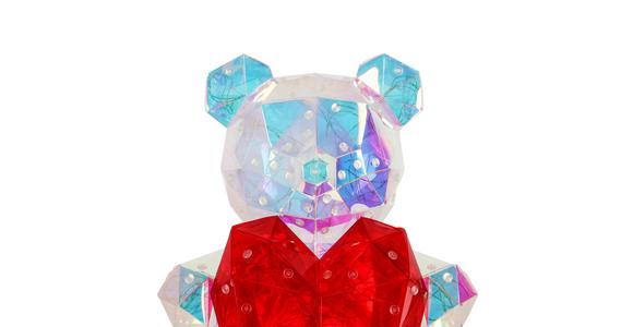 LED-Dekoleuchte Teddy - Transparent/Rot, MODERN, Kunststoff (30/19/23cm) - Luca Bessoni