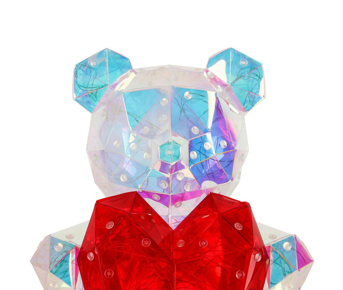LED-Dekoleuchte Teddy Multicolor - Transparent/Rot, MODERN, Kunststoff (23/19/30cm) - BUNINO