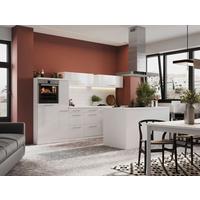 Küchenzeile Premium Mit Geräte 310 Cm Weiß Mit Kochinsel - Weiß Hochglanz/Weiß, MODERN, Holzwerkstoff (310/160cm) - Respekta