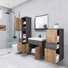 Badezimmer Albamatera 5-Teilig Kastanieeichefarben B: 120 cm - Kastanieneichefarben/Anthrazit, LIFESTYLE, Keramik/Holzwerkstoff (120/132,8/30,2cm) - P & B