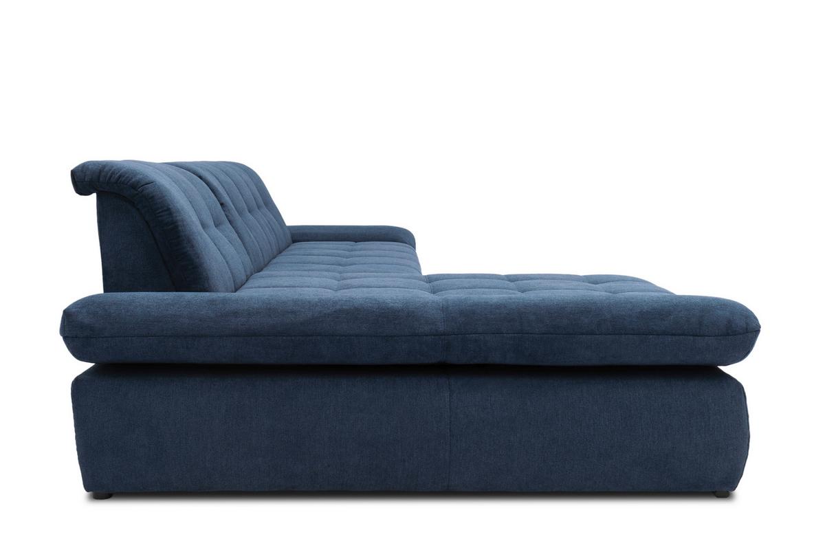 Ecksofa Mit Schlaffunktion Moric Dunkelblau Mikrofaser - Chromfarben/Dunkelblau, KONVENTIONELL, Textil (172/300cm) - MID.YOU