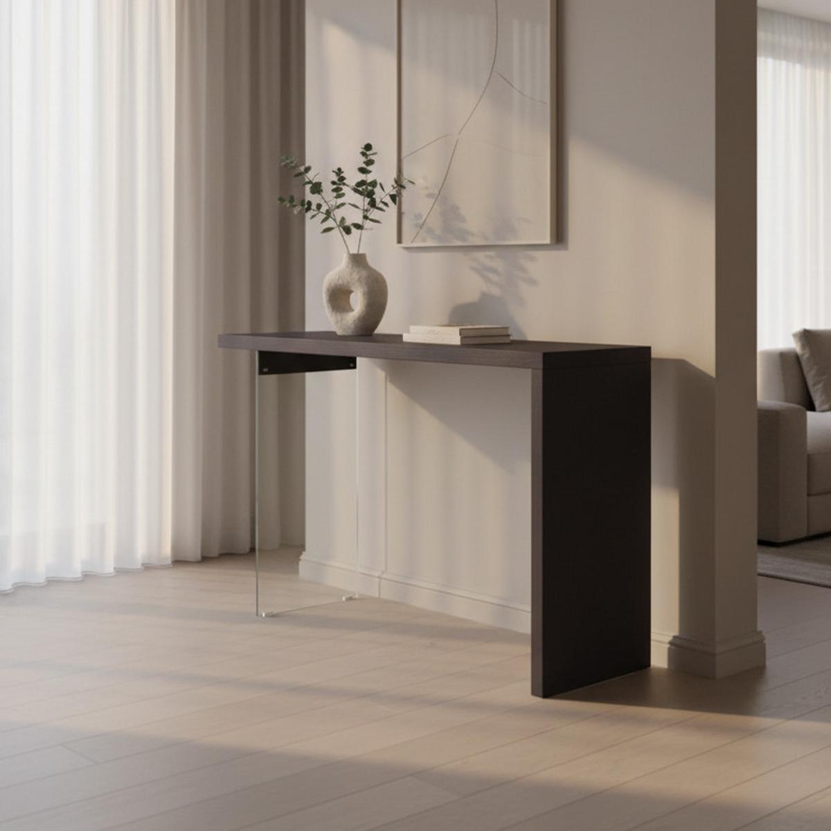 KONZOLOVÝ STOLÍK MILAN - číra/čierna, Modern, drevo/kompozitné drevo (120/80/40cm) - Bessagi Home