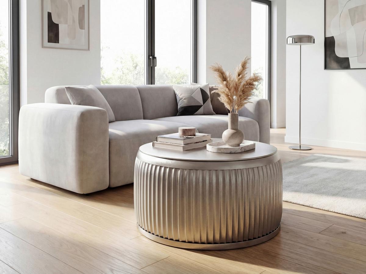COUCHTISCH Silberfarben B: 60cm - Silberfarben, Design, Metall (60/60/32cm) - Livetastic