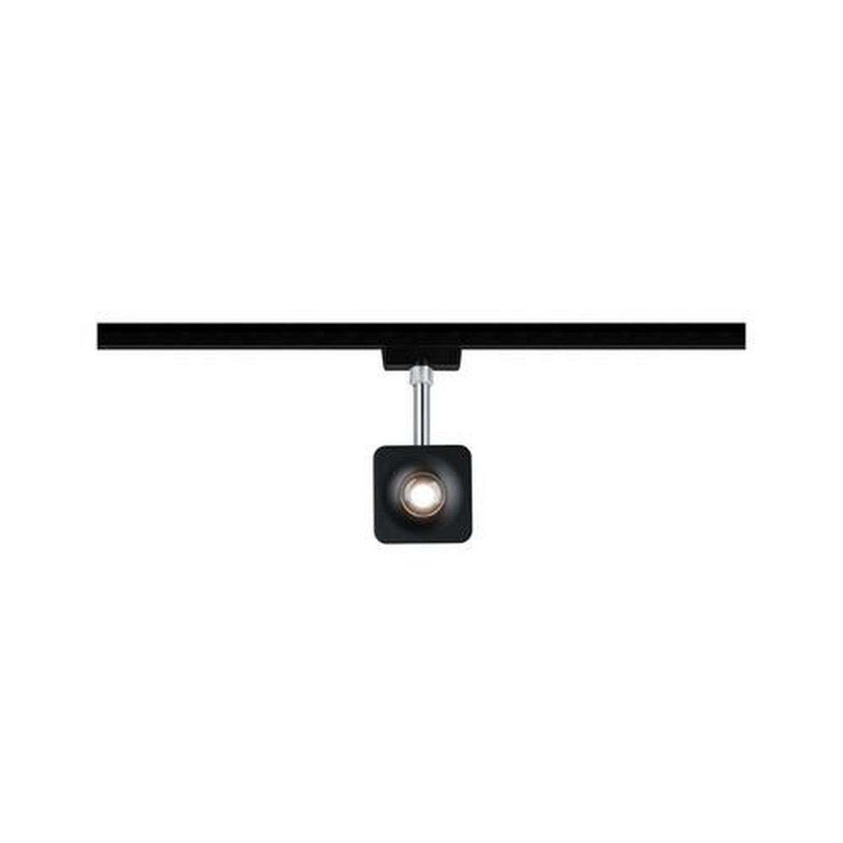 LED-Deckenleuchte Urail Spot Cube L: 7,7 cm, dimmbar - Chromfarben/Schwarz, Design, Kunststoff/Metall (7,7/16,5/4,7cm) - Paulmann