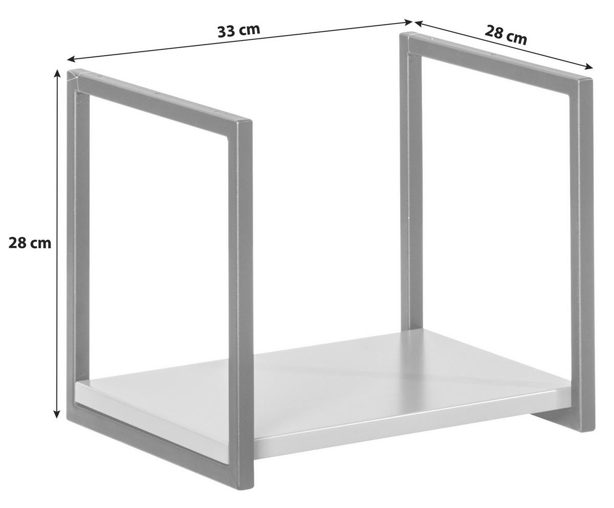 Badezimmerregal Hängend Grau/schwarz 33x28 Cm  Newyork - Schwarz/Grau, MODERN, Holzwerkstoff/Metall (33/28/28cm) - MID.YOU