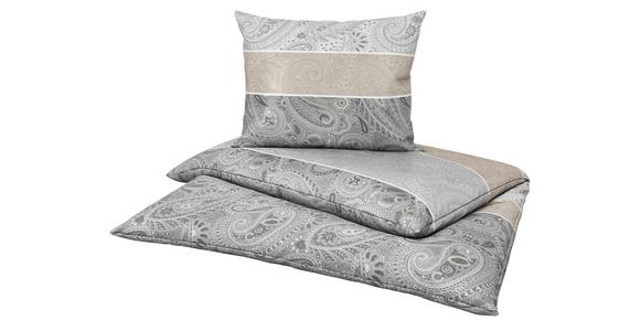 Bettwäsche 140x200 cm Linda Satin, Anthrazit - Taupe/Silberfarben, ROMANTIK / LANDHAUS, Textil - James Wood
