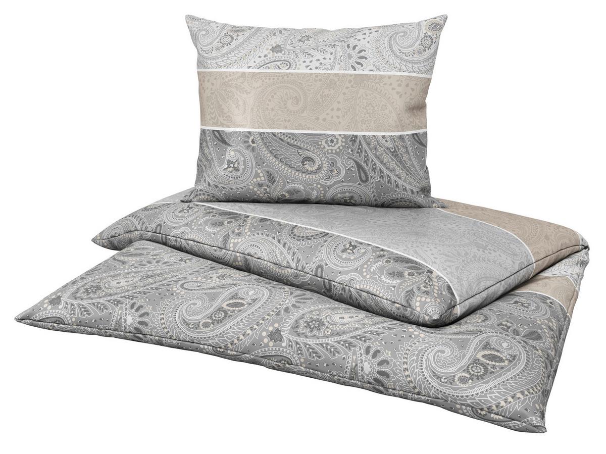 Ágyneműhuzat-garnitúra Martina - ezüst/taupe, Romantik / Landhaus, textil - James Wood