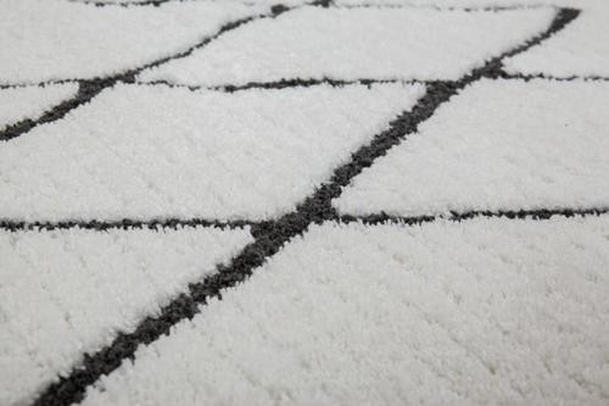 Hochflorteppich Schwarz/Weiß Agadir 80x150 cm - Schwarz/Weiß, Design, Textil (80/150cm) - Kayoom