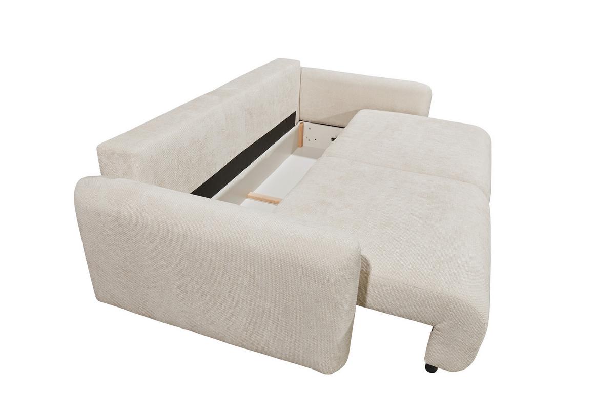 Schlafsofa Bubble 2 Perlmutt, B: 240cm - Perlmutt/Schwarz, MODERN, Textil (240/89/122cm) - MID.YOU