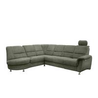 Ecksofa mit Relaxfunktion Parole Dunkelgrün Chenille - Chromfarben/Dunkelgrün, MODERN, Textil (236/275cm) - Livetastic