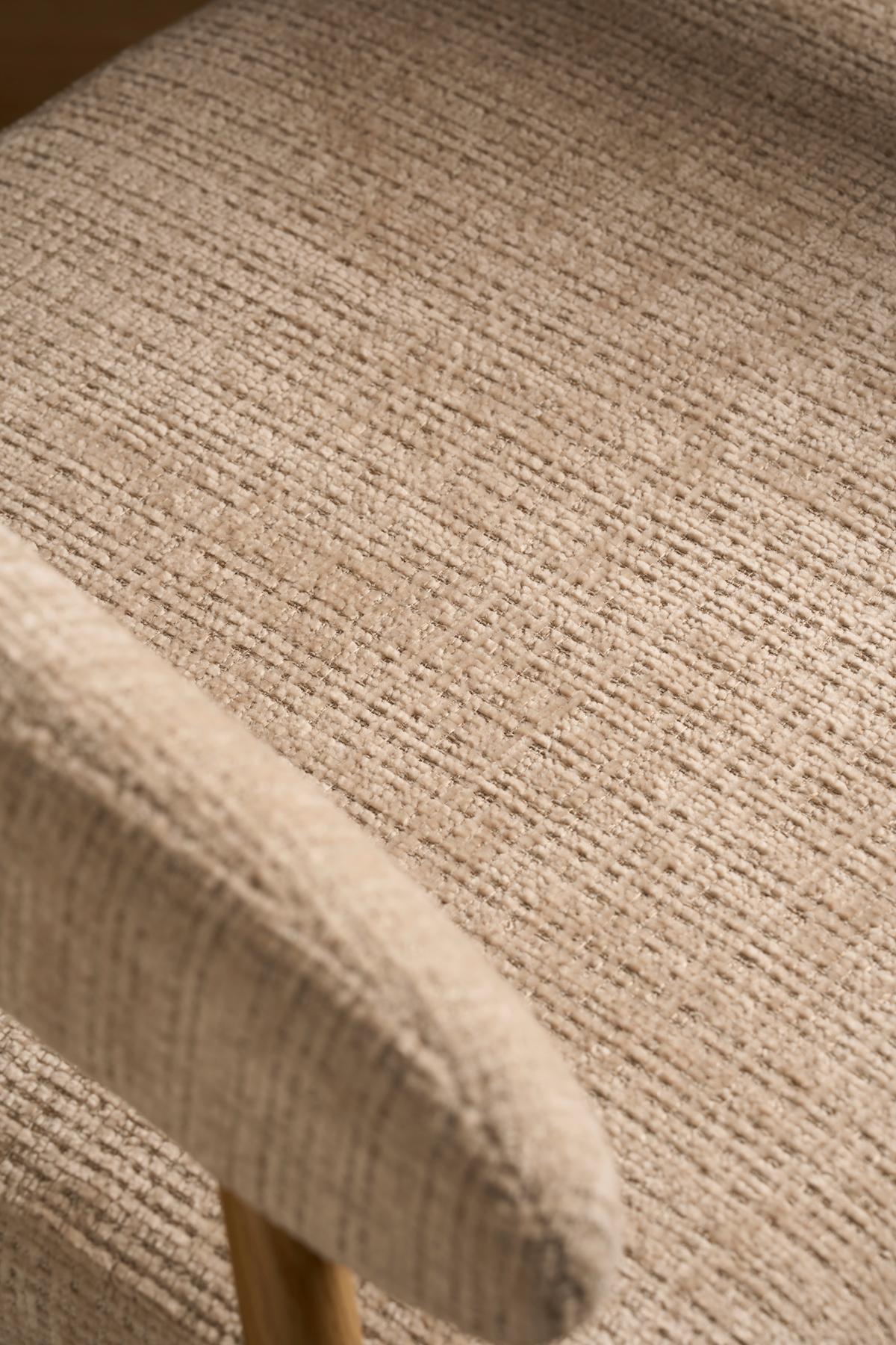Armlehnstuhl Flora Eichefarben/Beige B: 56 cm - Eichefarben/Beige, MODERN, Holz/Textil (56cm) - Livetastic