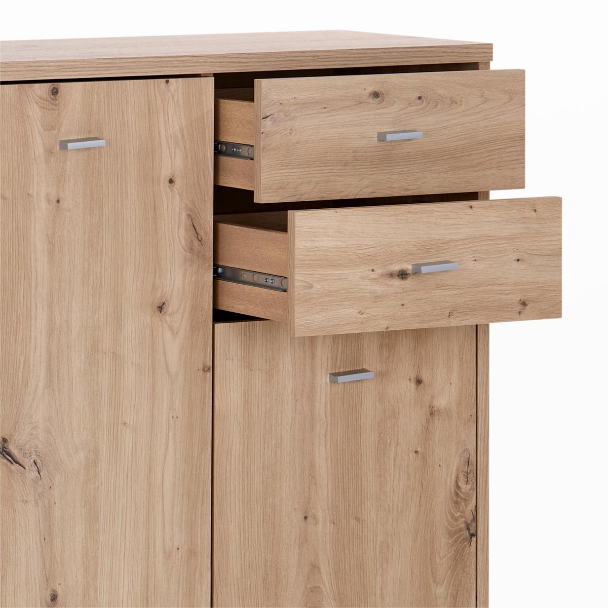 Kommode Verstellbar 74 Cm 4-You New Eichenfarbe Artisan - Eiche Artisan, MODERN, Holzwerkstoff (74/111,4/34,6cm)