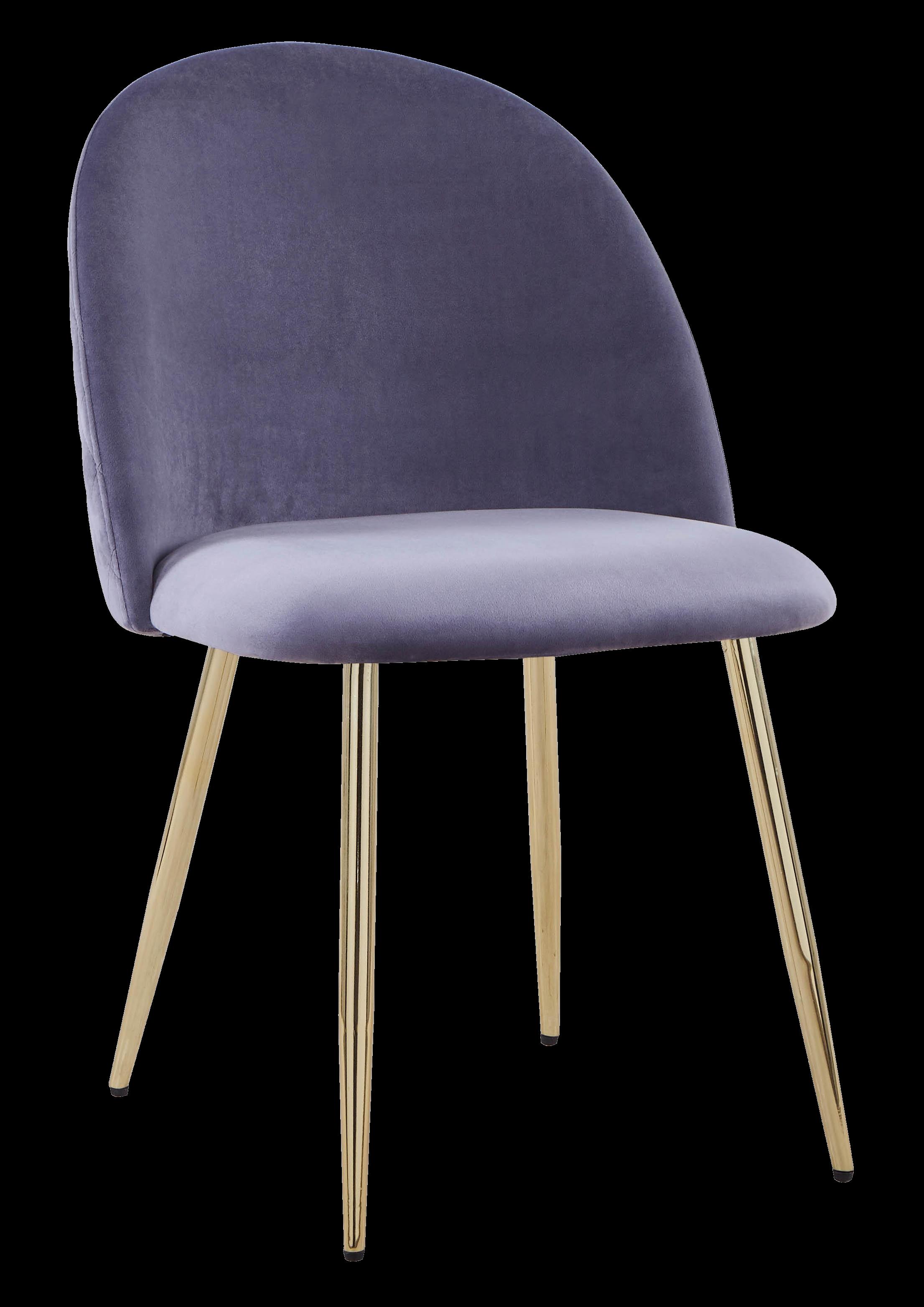 Polsterstuhl Artdeco Grau, Beine Gold