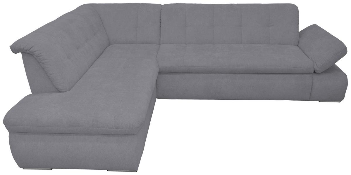 Ecksofa Mit Schlaffunktion Moric Dunkelgrau Mikrofaser - Chromfarben/Dunkelgrau, KONVENTIONELL, Textil (216/273cm) - MID.YOU