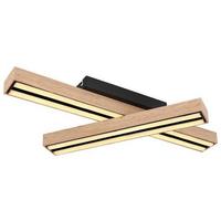LED-Deckenleuchte Doro L: 51,5 cm Memory-Funktion - Opal/Schwarz, Basics, Kunststoff/Metall (51,5/36,5/11cm) - Globo