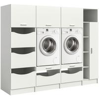 Prádelna Free bílá - bílá, Basics, kompozitní dřevo (233/195/68cm) - MID.YOU