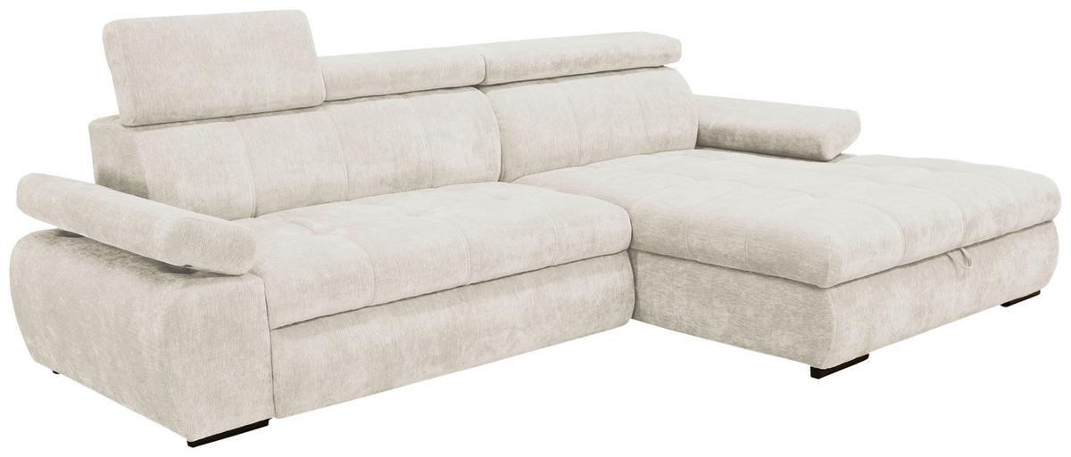 Rohová sedačka VEGAS, pravá, béžová žinylka - černá/béžová, Design, dřevo/textil (294/173cm)