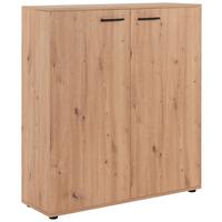 Schuhschrank Satos Eiche Dekor für 24 Paare B: 100 cm - Schwarz/Eiche Artisan, MODERN, Holzwerkstoff (100/110/33,8cm) - MID.YOU