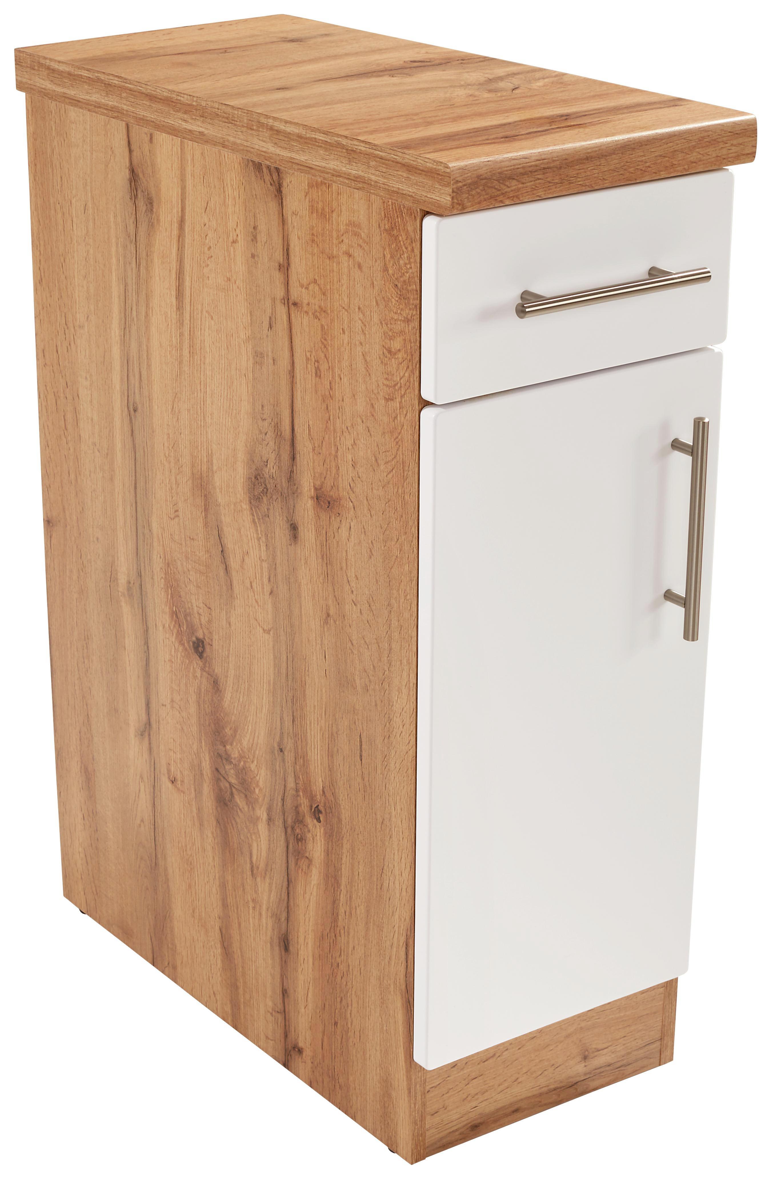 Küchenunterschrank Stella Us30 - Eichefarben/Weiß, Holzwerkstoff (30/86/57cm) - Ombra