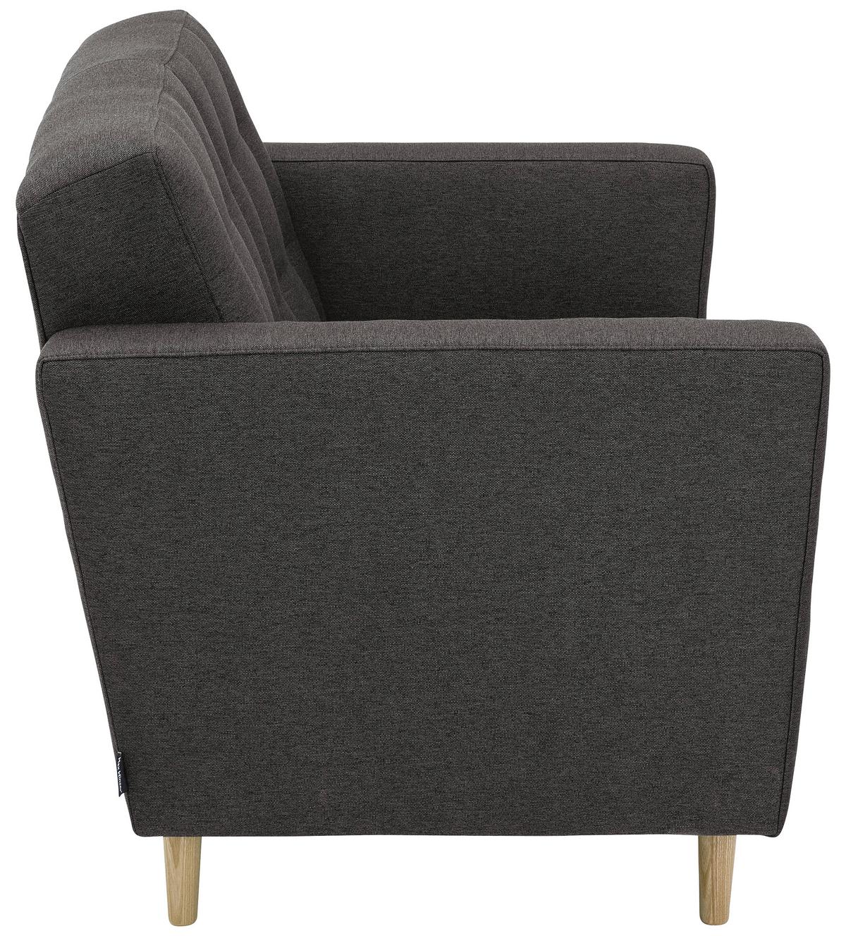 2-Sitzer-Sofa + Schlaffunktion Jasmin mit Armlehnen Anthrazit - Eschefarben/Anthrazit, MODERN, Textil (128/81/83cm) - Max Winzer