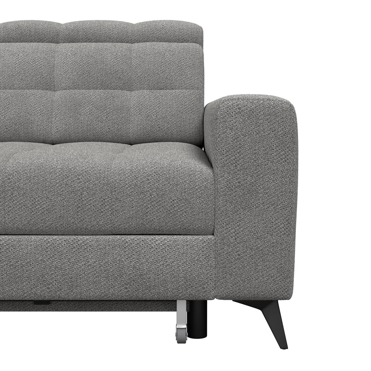 Ecksofa Barletta New Veloaurs Dunkelgrau, 228x289cm - Dunkelgrau/Schwarz, ROMANTIK / LANDHAUS, Textil (228/289cm) - Luca Bessoni