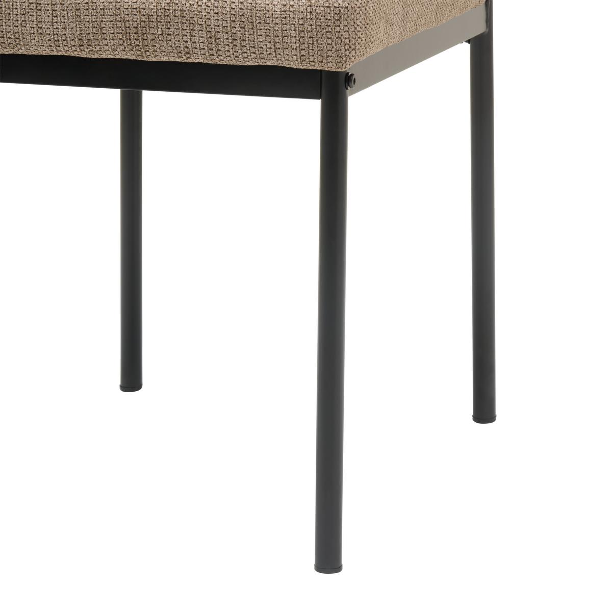 Vierfußstuhl Finn Webstoff Braun, B: 44 cm - Schwarz/Braun, KONVENTIONELL, Textil/Metall (44/96/61cm) - MID.YOU