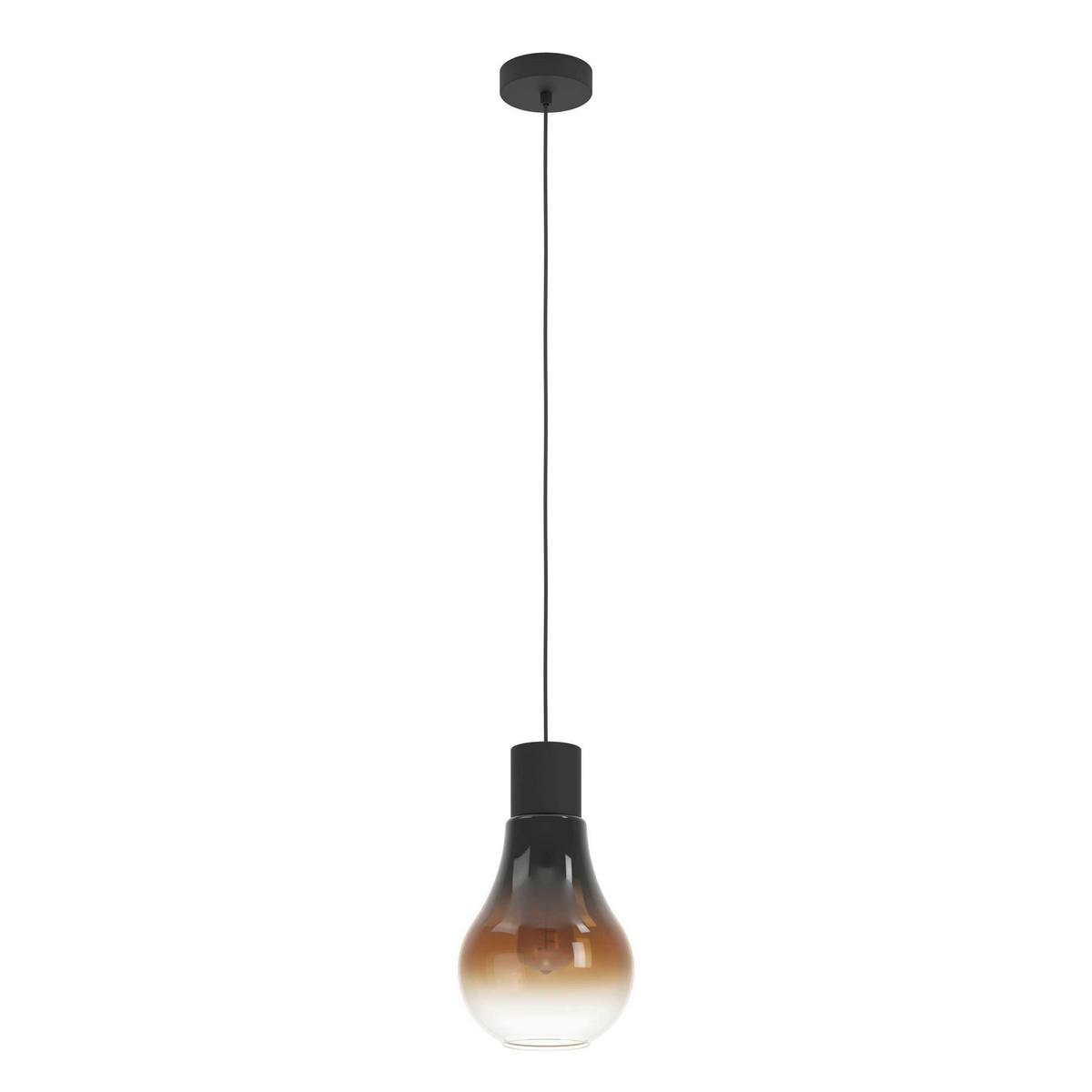 Hängeleuchte 43459_chasely - Schwarz/Braun, KONVENTIONELL, Glas/Metall (20/110cm) - Eglo