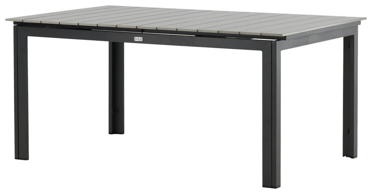 Gartentisch Levels Aluminium L 160 cm - Schwarz/Grau, KONVENTIONELL, Metall (160/100/75cm) - Gardenson