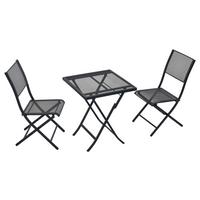 Balkonset Samos Set 3tlg. - Graphitfarben, MODERN, Metall - Gardenson