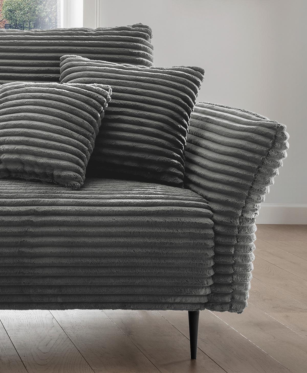 Ecksofa Vanilla Anthrazit S: 178x264-302 cm - Anthrazit/Schwarz, Design, Textil (178/264-302cm) - Livetastic