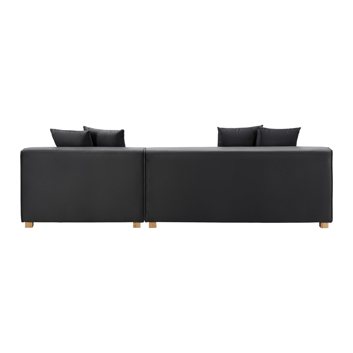 Sedací souprava AVA - tmavě šedá/přírodní barvy, Moderní, dřevo/textil (251/62/154cm) - Bessagi Home
