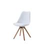 Schalenstuhl Levi Weiß Lederlook Echtholz Beine - Eichefarben/Weiß, MODERN, Holz/Kunststoff (48/81/57cm) - Ondega