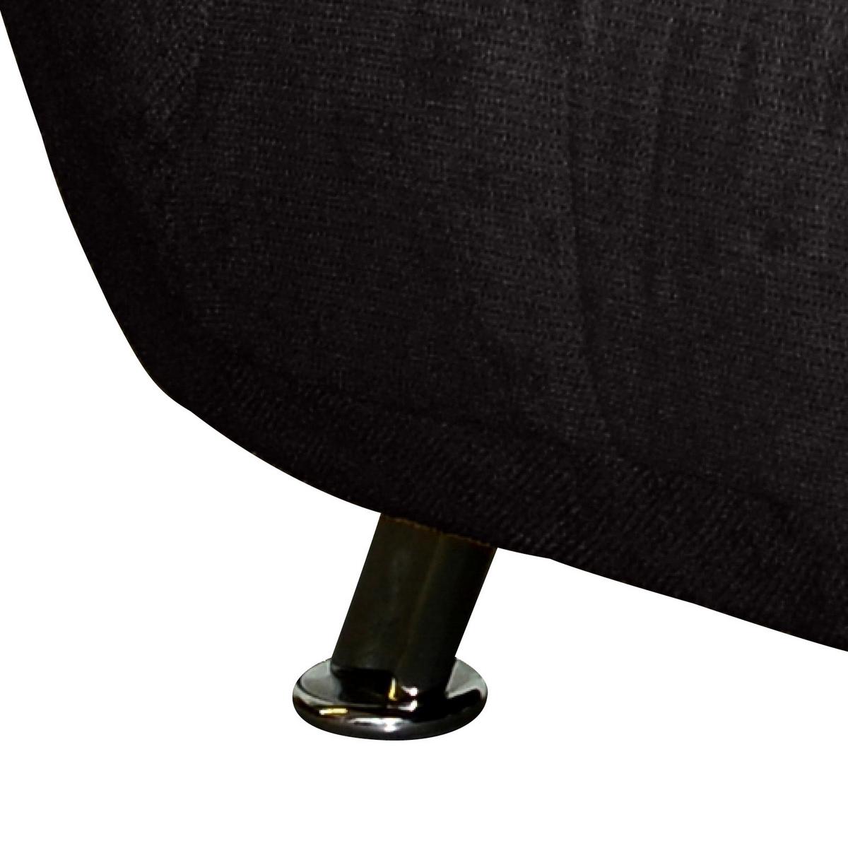 Liege Isabella Flachgewebe Schwarz - Chromfarben/Schwarz, MODERN, Textil (68/88/164cm) - MID.YOU
