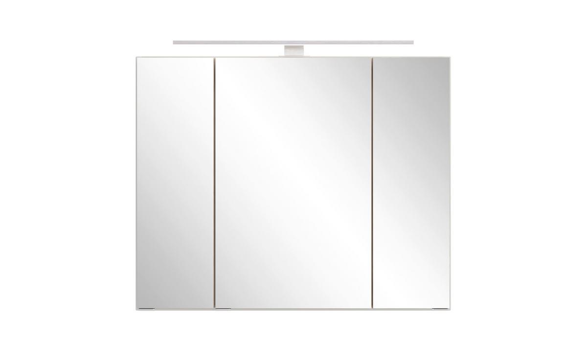 BADEZIMMER Verona Weiß/Wildeiche B: 80cm - Wildeiche/Weiß, Trend, Glas/Holzwerkstoff (80/200/47cm) - Held