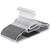 Kleiderbügelset Grau B: 41,5 cm - Grau, Basics, Kunststoff/Metall (41,5cm)