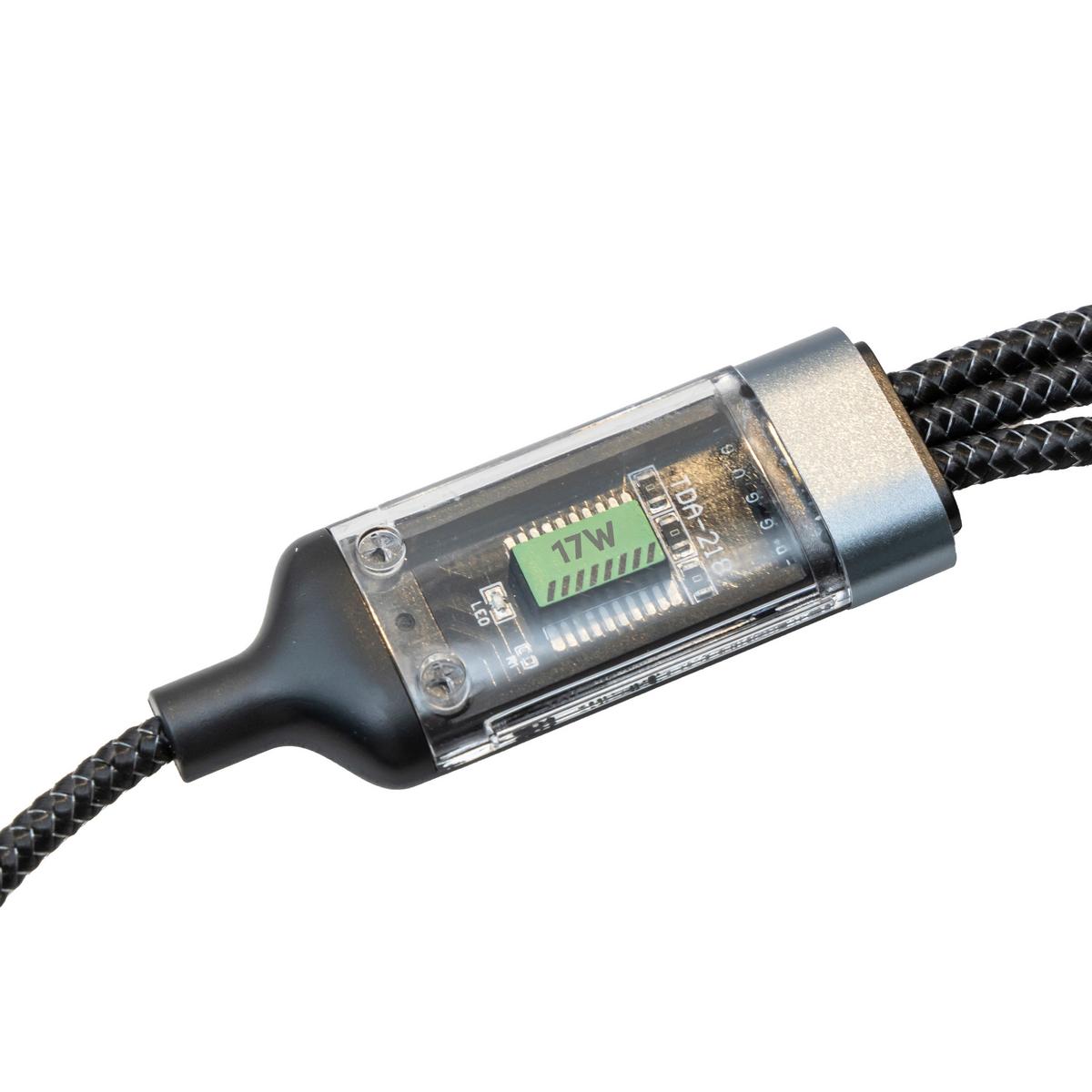 USB-LADEKABEL CILIAN - Schwarz, Basics, Kunststoff/Metall (120cm) - Luca Bessoni