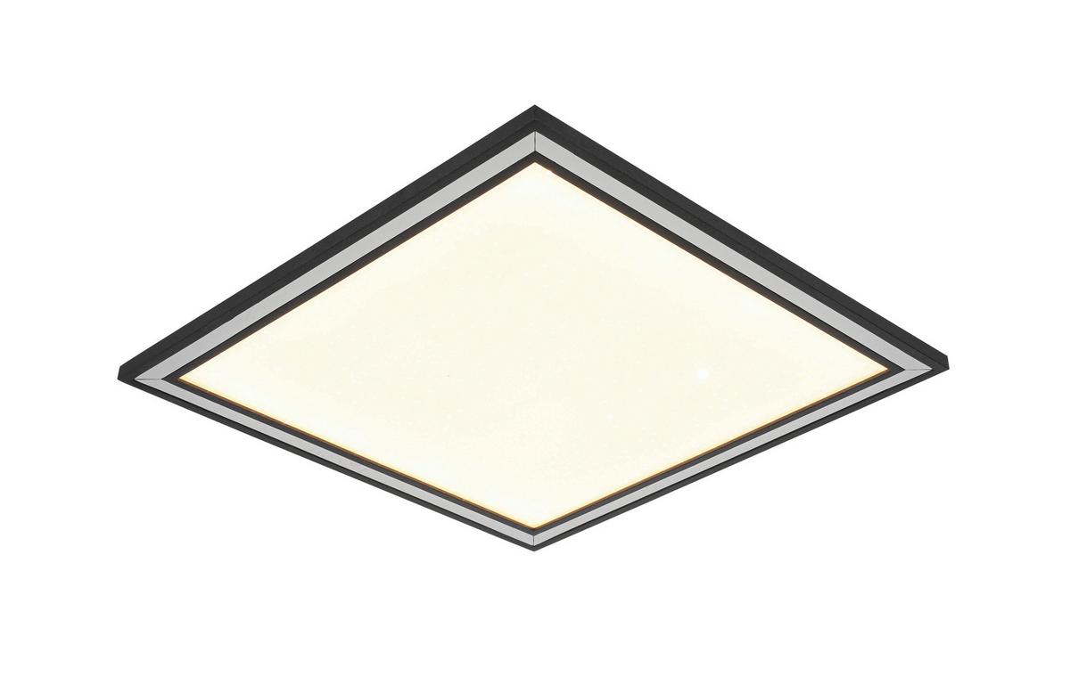 Led Mennyezeti Lámpa Robin - krómszínű/fekete, Modern, műanyag/fém (30/30/6cm) - Luca Bessoni