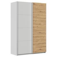 Schwebetürenschrank B: 136cm Feldkirch Seidengr/eiche Dekor - Hellgrau/Eiche Artisan, MODERN, Holzwerkstoff (136/210/62cm)