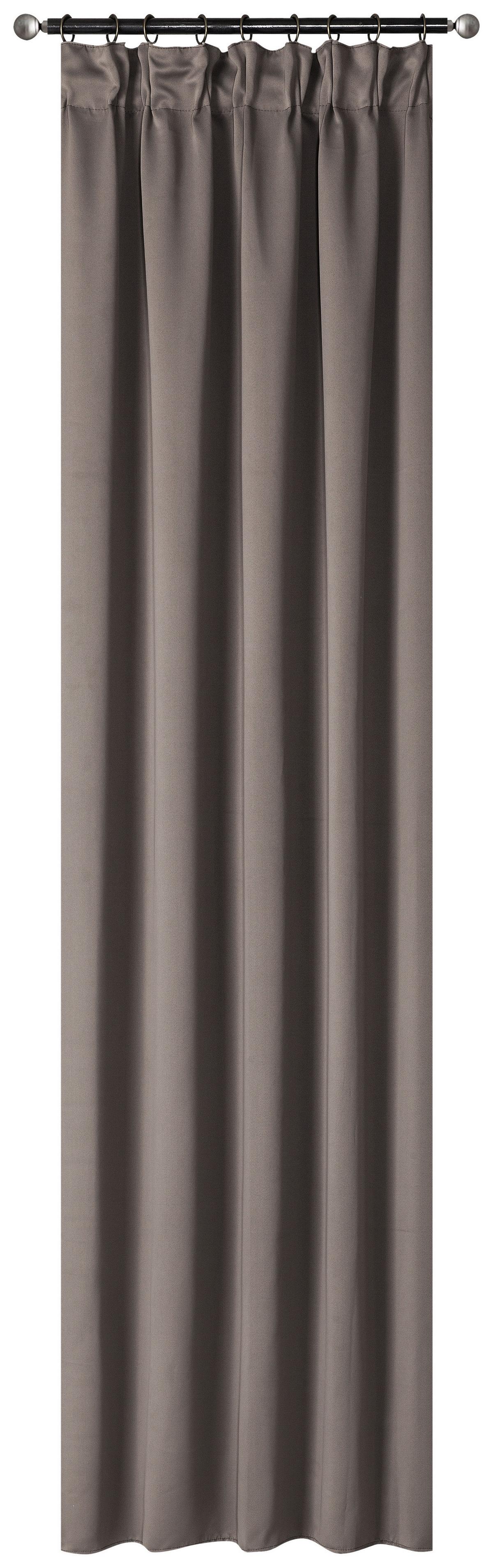 Vorhang mit Band Simone 135x175 cm Taupe - Taupe, ROMANTIK / LANDHAUS, Textil (135/175cm) - James Wood