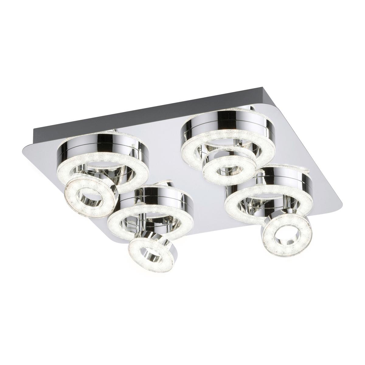 Led-deckenleuchte Lolasmart L: 40 Cm, Dreh- Und Schwenkbar - Silberfarben, KONVENTIONELL, Metall (40/40/15cm)