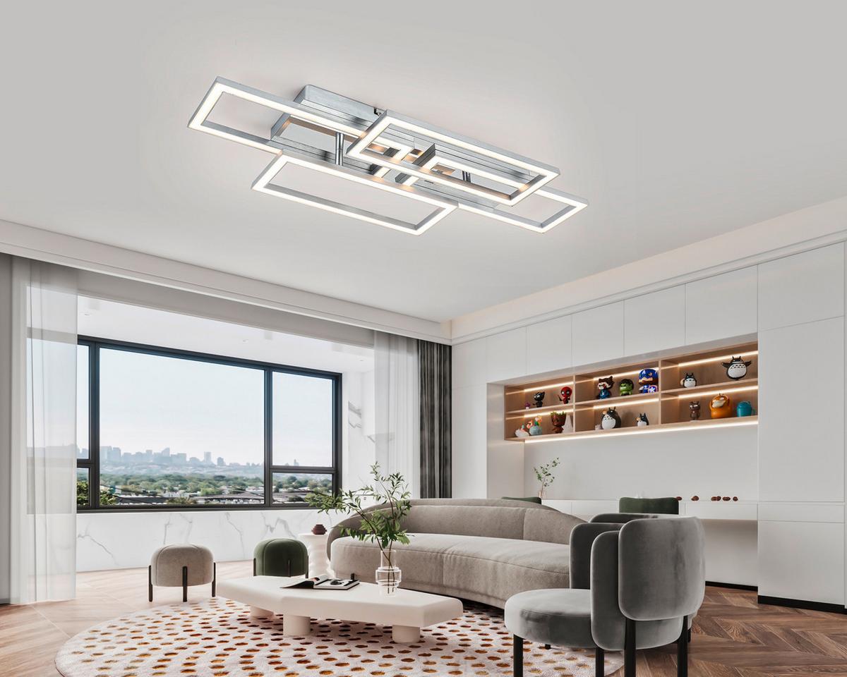 Led-deckenleuchte Niya - Chromfarben/Silberfarben, MODERN, Kunststoff/Metall (72/28,4/8cm) - Luca Bessoni