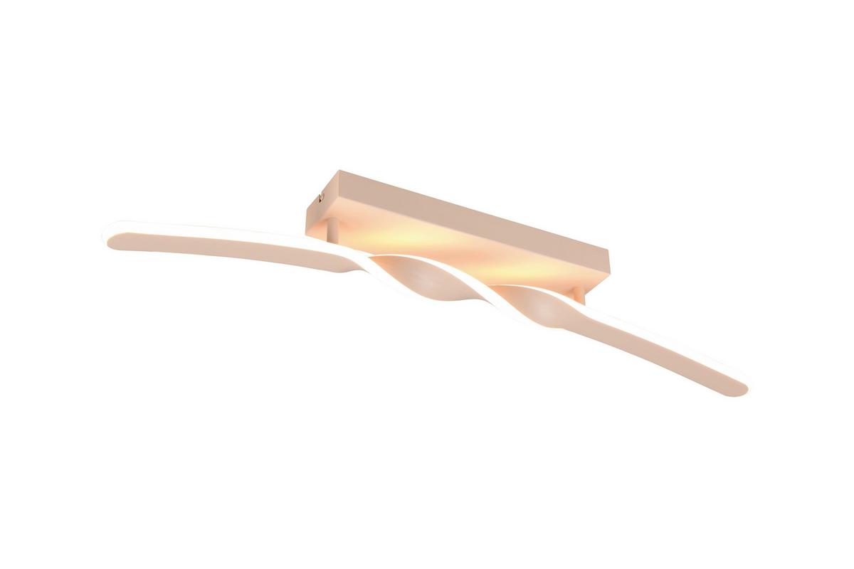 Led-deckenleuchte Ginko Weiß Sandfarben B: 12,5 Cm - Sandfarben/Weiß, Design, Kunststoff/Metall (79/12,5/8cm)