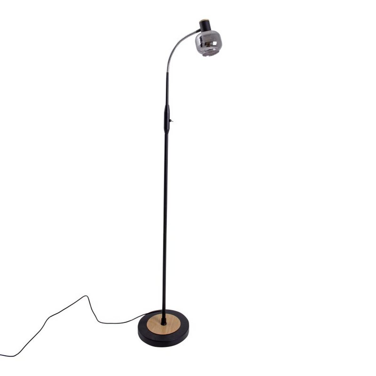 Stehlampe Schwarz Mit Kippschalter - Schwarz, Design, Glas/Metall (10/148cm) - Näve